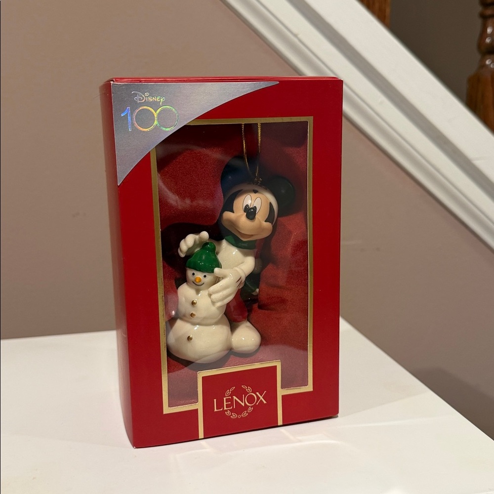 Lenox Disney Showcase Collection 2023 Mickey and Snowman Ornament
